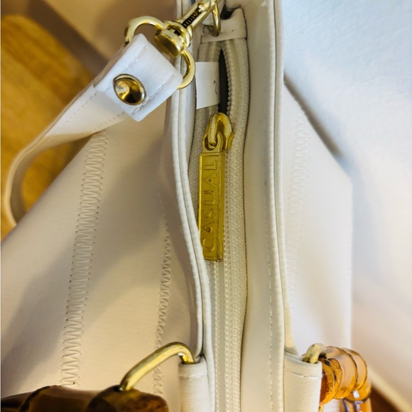 Casual Bamboo Style handles White tote bag with a detachable strap - Picture 6 of 10